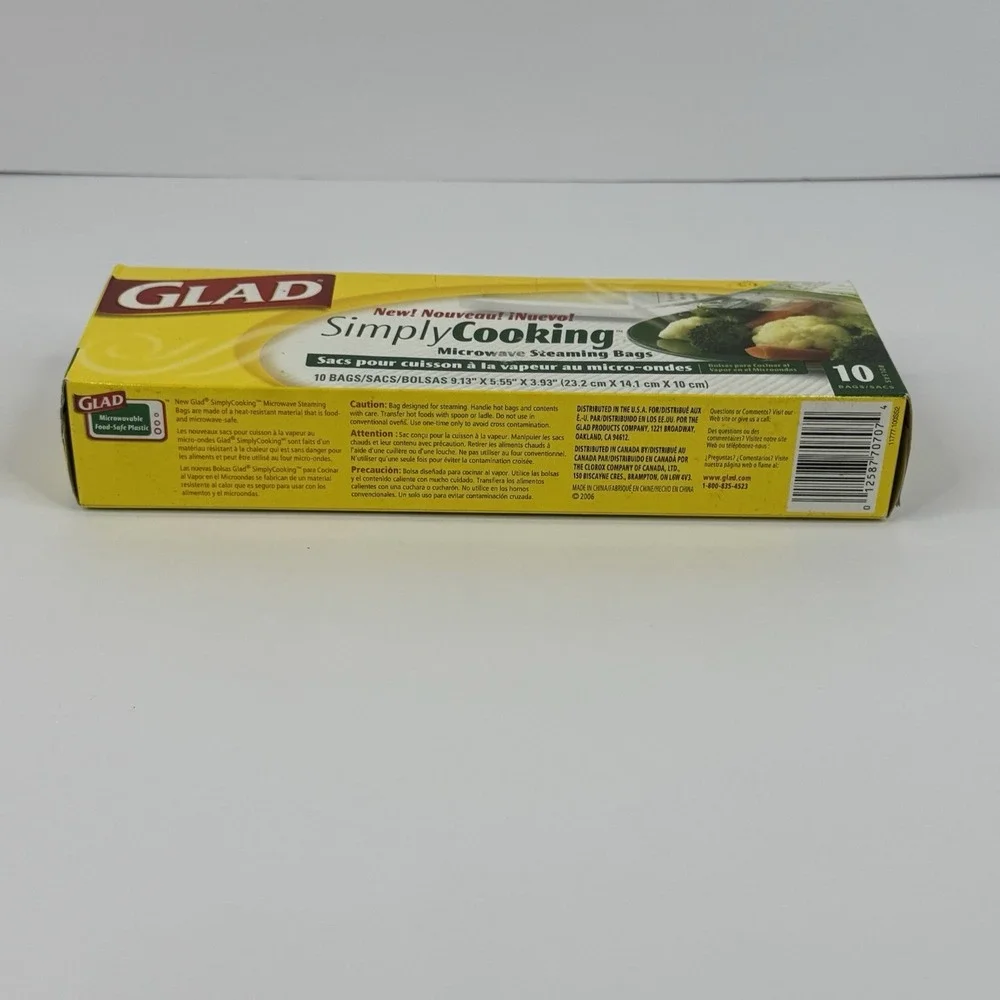 GLAD Simply‎ Cooking Microwave Cooking Steaming Bags Discontinued New Box of 10